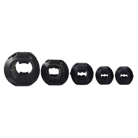 Five black clip-on ferrite cores for 3mm-13mm cables, part of 20 Pack Clip-On Ferrite Ring Cores For Dope RFI EMI Noise Suppression.