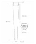 Technical drawing of an Emergency Safety Shower And Eyewash Station, ANSI Z358.1 Compliant, showing dimensions and components.