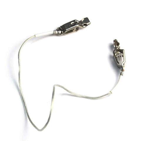 Close-up of universal body cord from Must Have All In One Fencing Gear Kit For Foil Epee And Saber with clips and white wire.