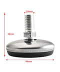 Set Of Four M10 Threaded Adjustable Swivel Leveling Feet Featuring Premium Soft Rubber Pads For Heavy Machinery Support And Rock Solid Game Changing Stability In Any Workshop - close-up view.