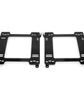 Two Race Car Seat Base Mounting Brackets With Rail Track For Civic EG CX DX EX Integra Beefed Up Heavy Duty Interior Mounting Brackets Includes Hardware For Driver And Passenger Sides, black steel frames on white background
