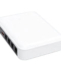 Portable Mini Ups Boasting Hella Reliable 6000Mah Backup Power for household networking equipment, compact white design.