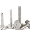 Heavy Duty 5 Pack M4 X 14mm Slotted Cheese Head Screws Forged From Top Tier 304 Stainless Steel, showing a set of screws.