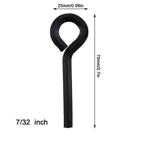 Close-up of a 7/32 inch hex key from Six Piece 7/32 Inch Hex Key Set With Full Ring, Heavy Duty Metal Wrenches, corrosion resistant
