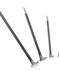 Rolling Head Heel Pry Bar Set, Four Piece Automotive Prying Tool Kit With 6 12 16 20 Inch Lengths, Black Finish, Dual Ends