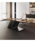 Sit Stand Desk With Premium Ash Wood Surface, Super Spacious Home Office Workstation Featuring Integrated Monitor Shelf, versatile gaming and writing table in stylish office.