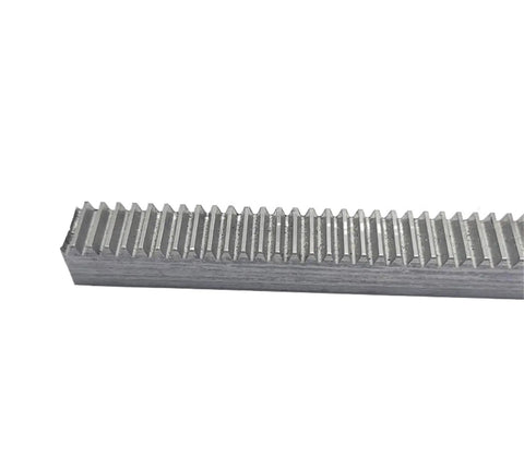 Gear Rack and Pinion Set for Pros, 1 Modulus Steel Bevel Gear System close-up of 10x10x500mm steel rack