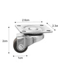 Heavy Duty Brown Rubber Swivel Casters Making Heavy Furniture Movements No Sweat Glides, 2cm size, with a steel mounting plate.