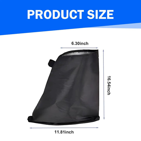 Drop In Ready Magnetic EV Charger Port Cover dimensions showing size 6.30in x 11.81in x 16.54in in black material.