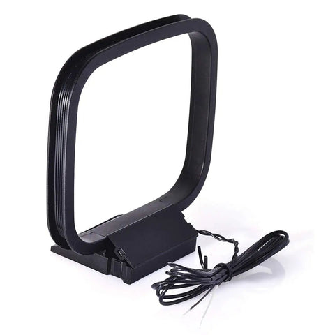 Black AM Loop Antenna With 2 Pin Bare Wire For Home Stereo Receiver, Boost AM Signals For Crystal Clear Stations, Keeps Reception Solid