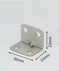 Rock Solid Heavy Duty L Brackets No Sweat Assembly Furniture Hardware Pack Metal L Shaped Corner Support, 30mm x 23mm.