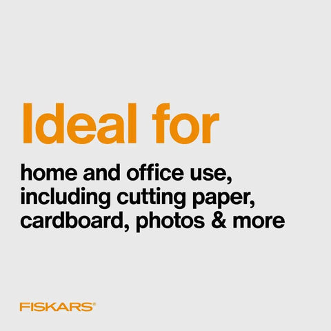 Text image: "Ideal for home and office use, including cutting paper, cardboard, photos & more."