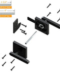 Double Sided Gate Latch For Right Inswing Gates, Self Locking, Handles On Both Sides, Black Finish, Easy Spring Loaded Privacy Lock For Quick, No Fuss Outdoor Gate Security, black aluminum, with screws