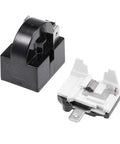 Refrigerator Start Relay 15 Ohm 2 Pin For Freezer Compressor Thermal Overload Protector components, black and white parts