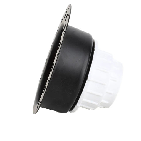 Freestanding Bathtub Drain Kit, Brass ABS Construction with black and white drain assembly side view for smooth drainage installation.