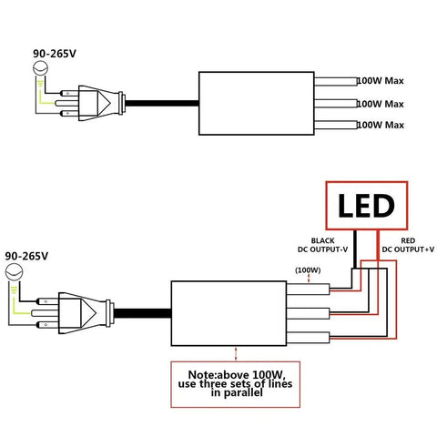 LED Driver 300W Power Transformer for Outdoor LED Lighting 12V DC Output Up To 25A IP67 Waterproof 3 Pin Plug Diagram