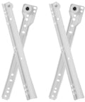 Two Pairs White Steel Drawer Slides With Guide Rollers Quiet Glide Heavy Duty Strength Replacement Rails for kitchen use