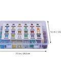 300 Pcs Zinc Alloy Mini Standard And Low Profile Car Blade Fuse Assortment Kit With Puller Tool in plastic box