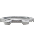 30 Pack Industrial Grade Galvanized Electrical Conduit Lock Nuts Silver 1/2 In For HVAC And Chemical Piping Rigid Sealing Fittings That Rock Heavy Duty Metal Fasteners For Tough Jobs close-up view of a galvanized lock nut