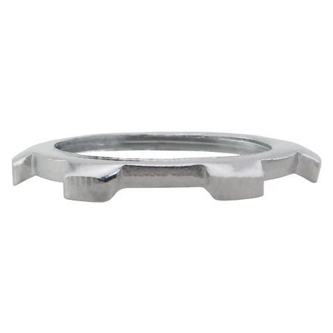 30 Pack Industrial Grade Galvanized Electrical Conduit Lock Nuts Silver 1/2 In For HVAC And Chemical Piping Rigid Sealing Fittings That Rock Heavy Duty Metal Fasteners For Tough Jobs close-up view of a galvanized lock nut