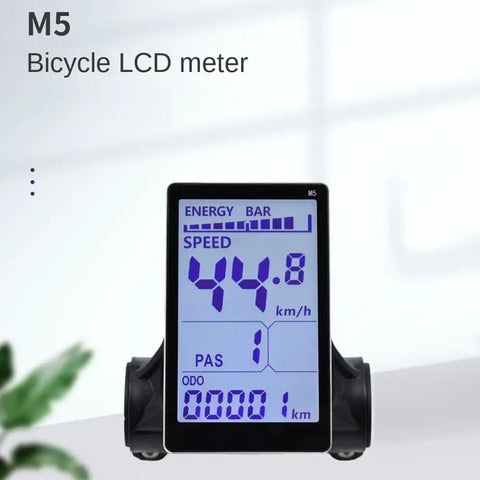 M5 Electric Bike LCD Display Meter For Mountain Ebikes And Scooters Ready For Any Ride 24V To 60V Adjustable Voltage 5Pin UART Panel Screen Replacement Ultra Thin Aluminum Frame Waterproof Handlebar Compatible
