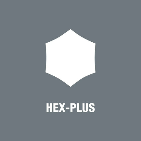 Hex Plus icon for 8740 A Zyklop Bit Socket 1/4 Inch Drive, 2 X 28 Mm, Non-Impact, Chrome Vanadium Steel, Matte Chrome.