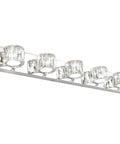 Five Light Crystal Vanity Lights for Bathroom Modern LED Wall Fixtures 34.7 Inch Long 4.3 Inch Wide 5500K White Glow 30W Energy Efficient