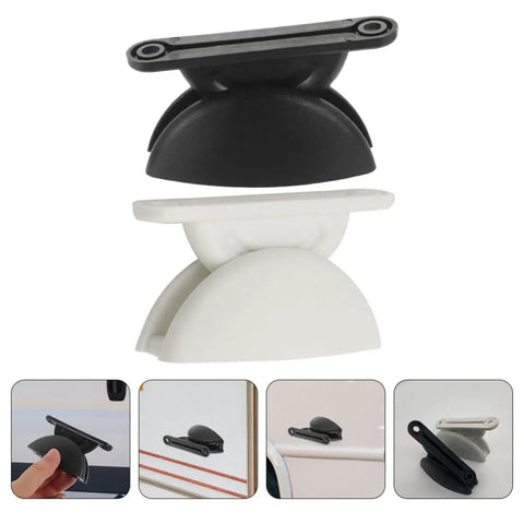 Sturdy Nylon RV Door Catch Holders For Motorhomes Trailers Camper Van Retainers With Heavy Duty Pressure Resistance, black and white clips.
