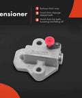 Close-up of metal tensioner from Must-Have Engine Timing Chain Kit With Tensioner For Hyundai And Kia 1.6L DOHC Vehicles