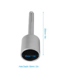 Heavy Duty Forged Steel T Post Driver With 5 Pin Shank Universal Fit For Standard T Posts And Shallow Steel Posts Hand Post Pounder Hammer Drill Attachment For Fence Building And Quick Durable Post Driving displayed with dimensions.