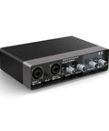 USB Audio Interface For Recording Music With 2 Channel Mic Preamps 48V Phantom Power Plug And Play, side angle view