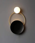 Fresh Modern LED Wall Sconce With Sturdy Iron Body, Up And Down Illumination Creates A Chill Ambient Vibe For Bedrooms, Bathrooms Or Halls, Warm Wash Light Is An Instant Upgrade For Any Home Setup Today, featuring round black and white design.
