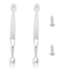 Two Pack Zinc Alloy Gate Pull Handles For Cabinets And Wardrobes, 128mm Center To Center, Bright Chrome Finish, Vintage Style Door Pulls For Kitchen Furniture Drawers