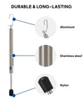 Dual End Door Force Gauge Workhorse With Push Pull Tester 0 to 35 Pounds and 16 Kilograms, Stainless Steel Body With Hook, Door Closer and Lock Adjustment, ADA Compliance Verified, Lightweight and Highly Accurate. Stainless steel and nylon parts shown