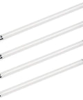 Pack of four F14T5 830 14W 22 Inch T5 Fluorescent Tube Light Bulbs Warm White 3000K G5 Mini Bi Pin Base lined on white background