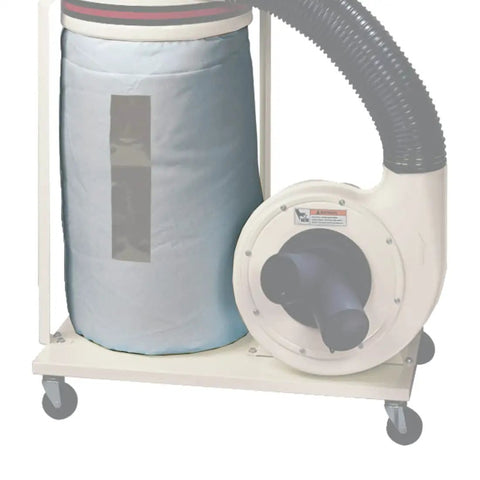20-Inch Replacement Collection Bag For DC Series Dust Collectors With Viewing Window, shown on a dust collector unit
