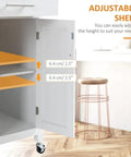 Gonna Love This Smooth Rollin Kitchen Island Cart Featuring Hella Roomy Storage Adjustable Shelves and hidden cabinet close-up view.