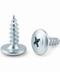Premium Zinc Plated Wood Screws Featuring Truss Head And Phillips Drive For Smooth Power Drill Installation Badass Eight By Half Inch Fasteners For Indoor Carpentry Rock Solid Steel 100 Pack close-up view