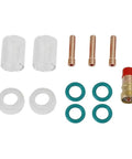 Upgrade Your Tig Welding Game With This Sweet 12 Piece Torch Accessory Kit Featuring Gas Lens And Glass Cup For Cleaner Arcs. Includes collets, glass cups, and O-rings.