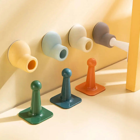 Heavy Duty Door Stoppers For Wall Protection Made With Durable PP And TPR Materials Keep Walls Scratch Free And Doors Safe, multiple colors, wall-mounted