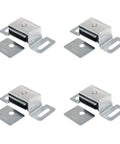 Four Magnetic Cabinet Catch Set for Doors, Drawers and Shutters with Metal Housing, Strike Plate and Screws, Easy Install