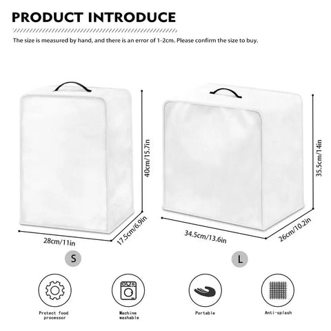 Slick Hummingbird Floral Coffee Maker Cover, sizes S and L shown for appliance protection against dust.