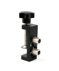 Aluminum Profile Drill Guide For 2020, 2040, 3030, 3060 European Standard Extrusion, black single-piece with knobs.
