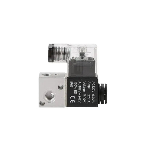 Side view of Beefy Two Thirds Way Solenoid Valve For Air Control With One Eighth Inch Port Electric Electromagnetic Valve