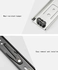 Bottom Mount Soft Close Beefy Heavy Duty Ball Bearing Drawer Slides With Full Extension Three Section Rails And Cushioned Rubber Pads Side Mounted Steel Rails 100 Lb Capacity Quiet Glide For Kitchen And Cabinet Drawers, showing wear-resistant bumper and easy installation design.