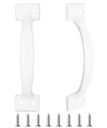 Two Pack Rustic Gate Handle Set With Mounting Screws Black Iron Gate Pulls 5.5 Inch Total Length 0.65 Inch Handle Width 1.26 Inch Mounting Plate