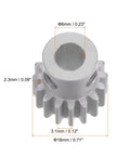 16T aluminum spur gear for RC cars, 6mm bore, 18mm diameter.