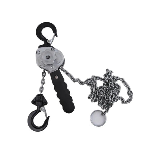 Heavy Duty Chain Hoist Tensioner 0.25T And 0.5T Models With 1.5 Meters Length For Serious Lifting Jobs At The Shop Or Yards, showing steel construction.