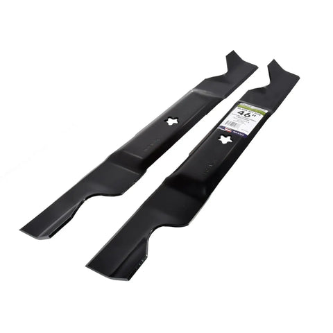 Two Blade Set For 46 Inch Cut Mowers Fits Craftsman Husqvarna Poulan Decks Replaces OEM 405380 594892801 532405380 CMXGZAM110147 Beefed Up Heavy Duty