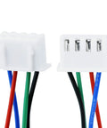 White 4-pin connector pair with red, blue, green and black wires